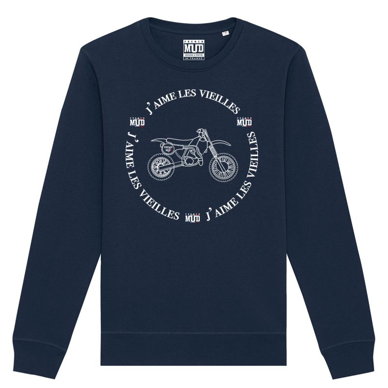 Sweat Col Rond "J'aime les vieilles" Unisexe