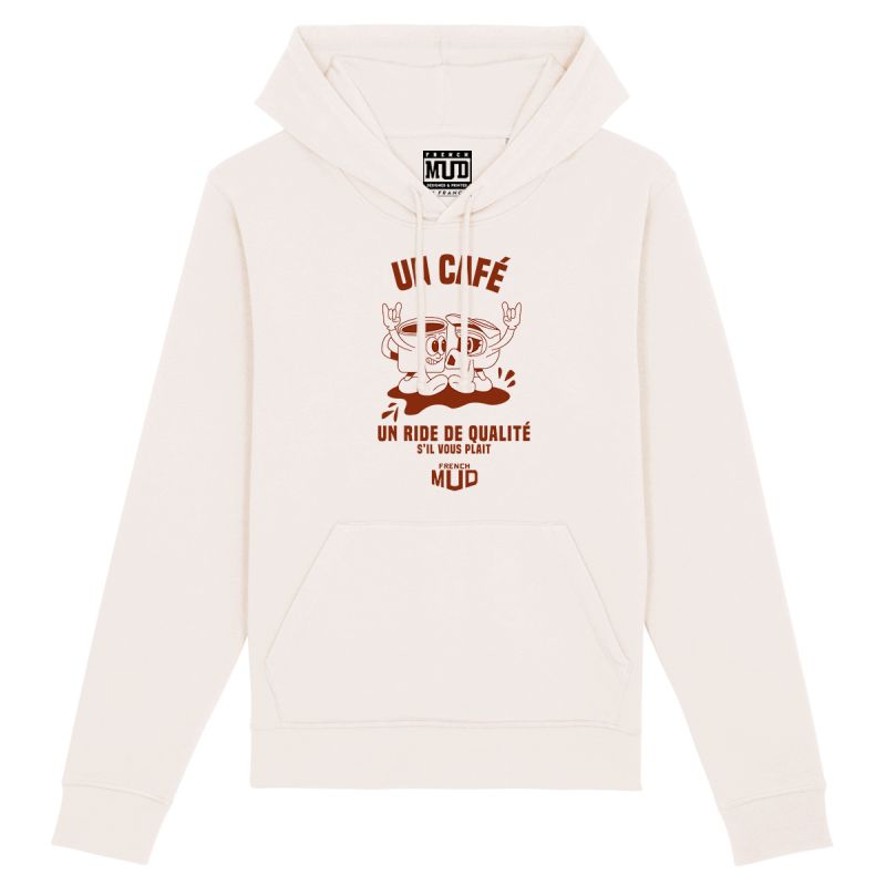 Hoodie " un cafe et un ride de qualite" Unisexe