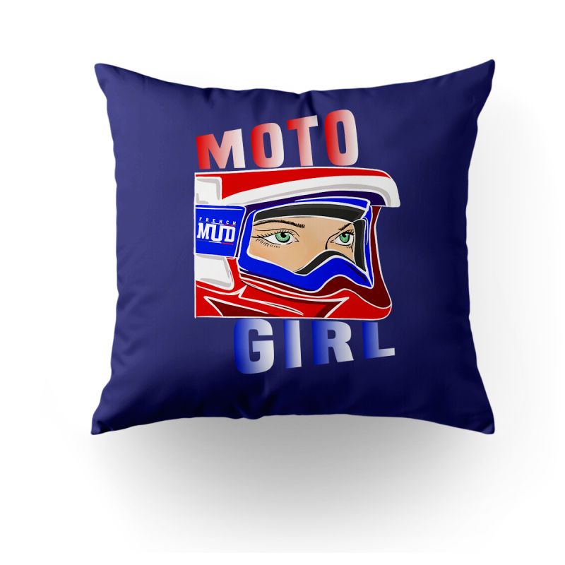 Coussin "moto girl"