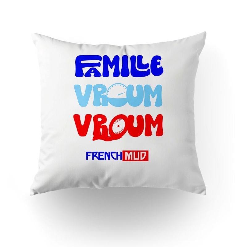 Coussin "famille vroum vroum"