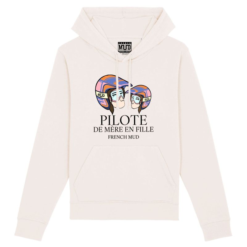 Hoodie "pilote de mere en fille" Unisexe