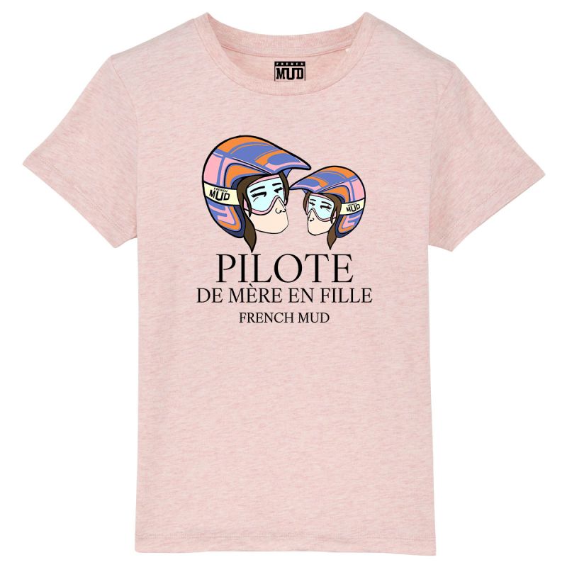 T-shirt "pilote de mere en fille" Enfant