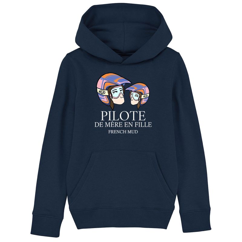 Hoodie "pilote de mere en fille" Enfant