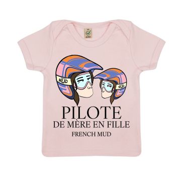 T-shirt "pilote de mere en fille" Bebe BIO