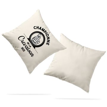 Coussin "championne de la crevaison"